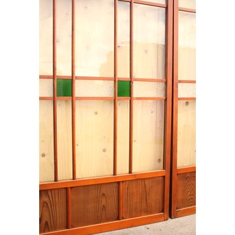 緑の色ガラスの建具　2枚1組　GD1006 