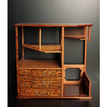 指物上質材の茶棚/飾棚　K398