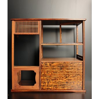 指物上質材の茶棚/飾棚　K398 