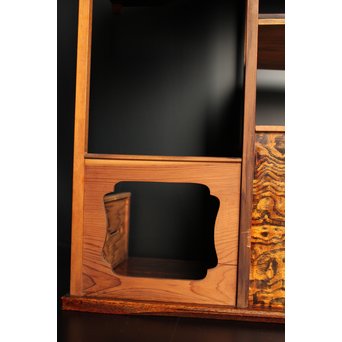 指物上質材の茶棚/飾棚　K398 