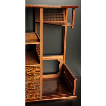 指物上質材の茶棚/飾棚　K398 