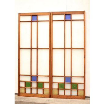 青系色ガラス戸　2枚1組　GD1010Y