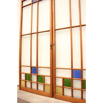 青系色ガラス戸　2枚1組　GD1010Y 