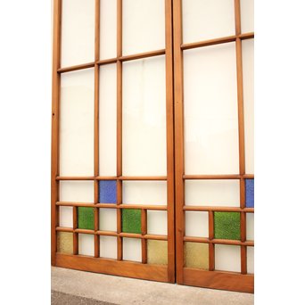 青系色ガラス戸　2枚1組　GD1010Y 