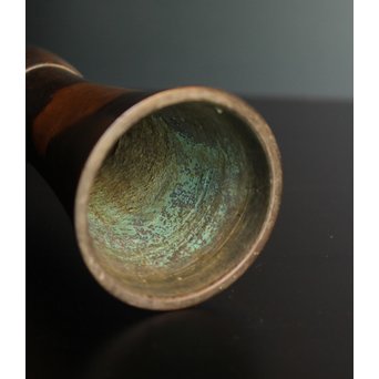 秦蔵六銘  塗金青銅立鼓式花瓶　S2880 