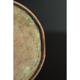 秦蔵六銘  塗金青銅立鼓式花瓶　S2880 