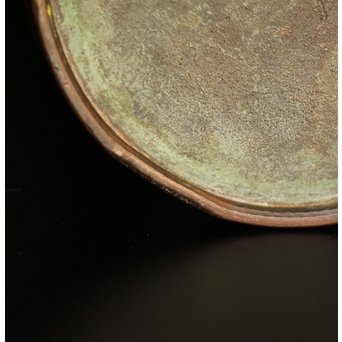 秦蔵六銘  塗金青銅立鼓式花瓶　S2880 