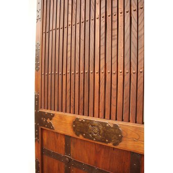 総欅重厚金具格子蔵戸　W523 