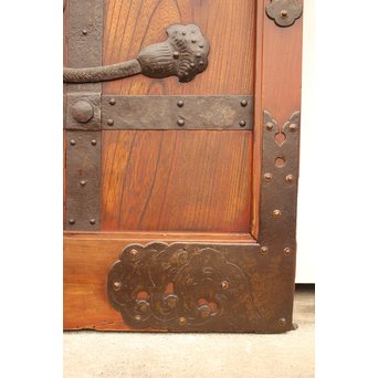 総欅重厚金具格子蔵戸　W523 