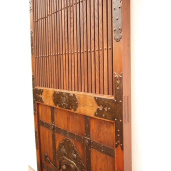 総欅重厚金具格子蔵戸　W523 