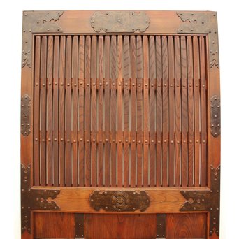 総欅重厚金具格子蔵戸　W523 