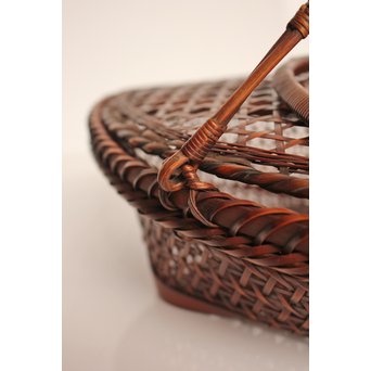 田辺竹雲斎造　盛物竹籠　S2887 