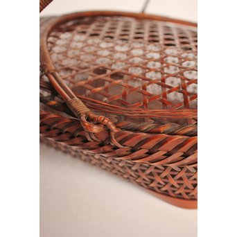 田辺竹雲斎造　盛物竹籠　S2887 