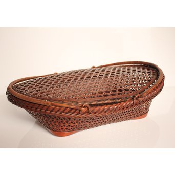 田辺竹雲斎造　盛物竹籠　S2887 