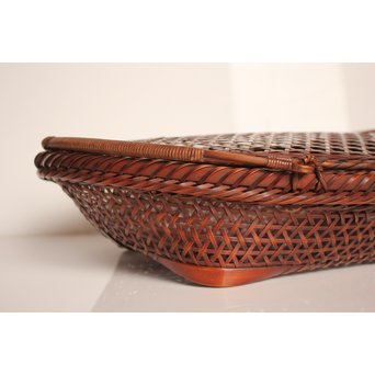 田辺竹雲斎造　盛物竹籠　S2887 