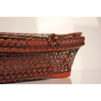 田辺竹雲斎造　盛物竹籠　S2887 