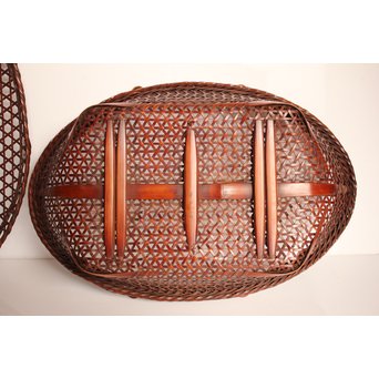 田辺竹雲斎造　盛物竹籠　S2887 