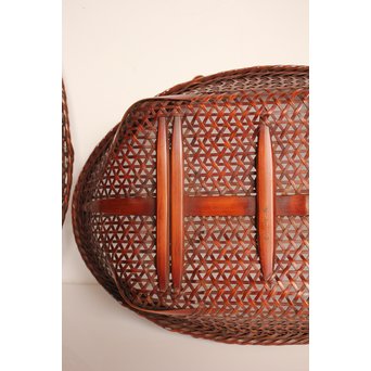 田辺竹雲斎造　盛物竹籠　S2887 