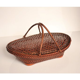 田辺竹雲斎造　盛物竹籠　S2887 