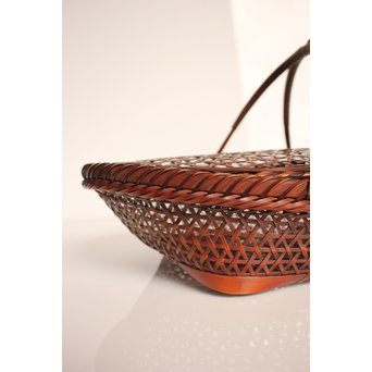 田辺竹雲斎造　盛物竹籠　S2887 