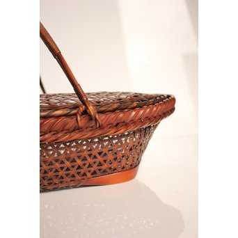 田辺竹雲斎造　盛物竹籠　S2887 