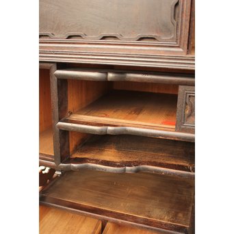 意匠細工茶箪笥/飾棚　I380 