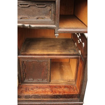 意匠細工茶箪笥/飾棚　I380 