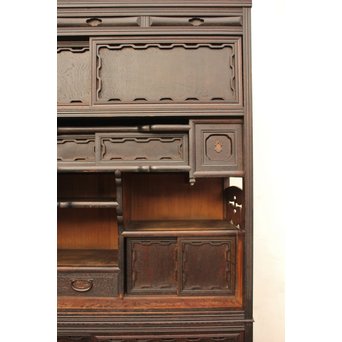 意匠細工茶箪笥/飾棚　I380 