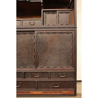 意匠細工茶箪笥/飾棚　I380 