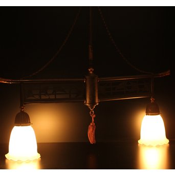 銀杏意匠2灯シャンデリア照明　A1662 