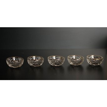 金縁切子ガラス　5個1組　S2897 