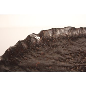 山田宗美弟子 黒瀬宗世 鉄打出蓮葉煎茶盆　K428 