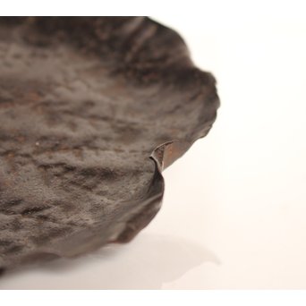 山田宗美弟子 黒瀬宗世 鉄打出蓮葉煎茶盆　K428 