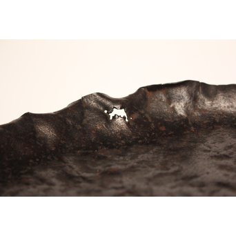 山田宗美弟子 黒瀬宗世 鉄打出蓮葉煎茶盆　K428 