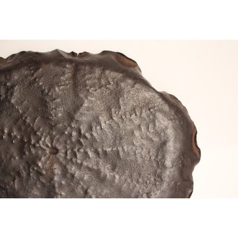 山田宗美弟子 黒瀬宗世 鉄打出蓮葉煎茶盆　K428 