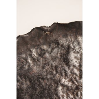 山田宗美弟子 黒瀬宗世 鉄打出蓮葉煎茶盆　K428 