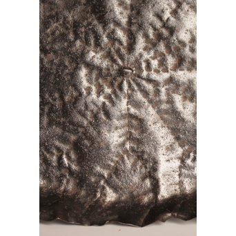 山田宗美弟子 黒瀬宗世 鉄打出蓮葉煎茶盆　K428 