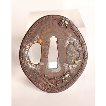 後藤誠意銘 日本刀拵 刀装具 勝虫と蜘蛛　S2899 