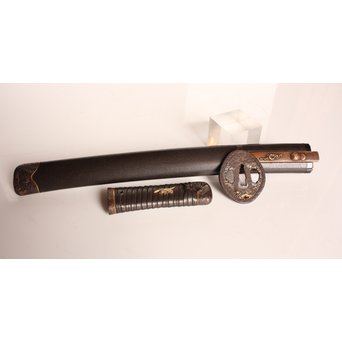 後藤誠意銘 日本刀拵 刀装具 勝虫と蜘蛛　S2899 