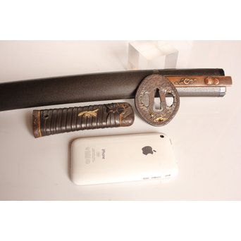 後藤誠意銘 日本刀拵 刀装具 勝虫と蜘蛛　S2899 