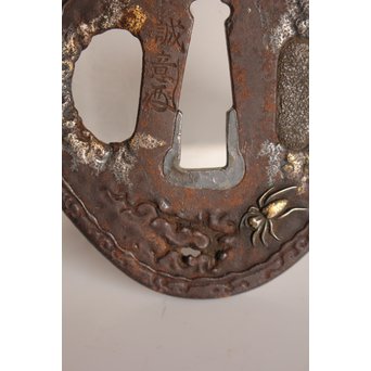 後藤誠意銘 日本刀拵 刀装具 勝虫と蜘蛛　S2899 