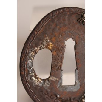 後藤誠意銘 日本刀拵 刀装具 勝虫と蜘蛛　S2899 