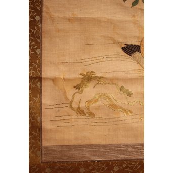 明治刺繍掛物/掛軸　K434 