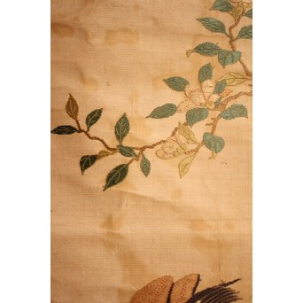 明治刺繍掛物/掛軸　K434 