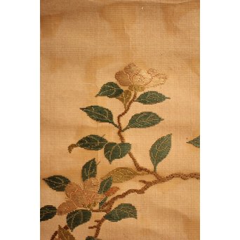 明治刺繍掛物/掛軸　K434 