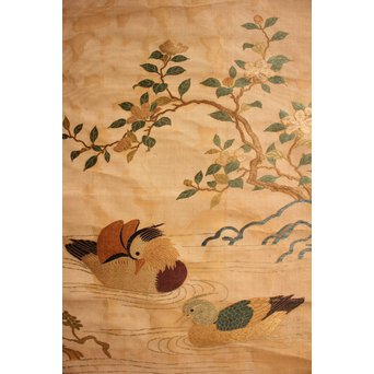 明治刺繍掛物/掛軸　K434 