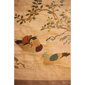 明治刺繍掛物/掛軸　K434 