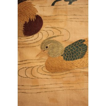 明治刺繍掛物/掛軸　K434 