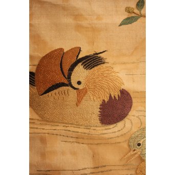 明治刺繍掛物/掛軸　K434 