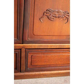 唐木造 南画木象嵌飾棚　G267 